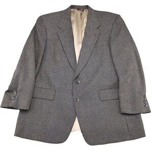 Hart Schaffner‎ Marx Blazer Men 42R Blue Prince Edward Plaid Classic Jacket VTG